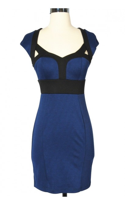 Beyonce Inspired Bodycon Pencil Dress in Blue